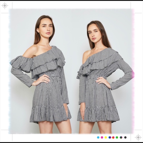 CHANGE OF SEASON ALEX gingham dress one sleeve - Picture 7 of 8